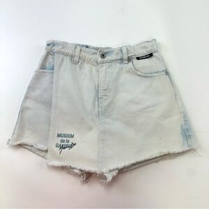 Musium Div light wash high rise denim skort 27